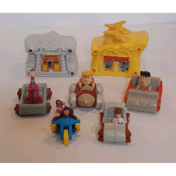 Vintage Lot Flintstones Toys UCS/HPI/Dennys/McDonalds Figures, Buildings 1990-93 - Picture 3 of 3